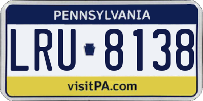 PA license plate LRU8138