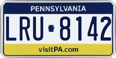 PA license plate LRU8142