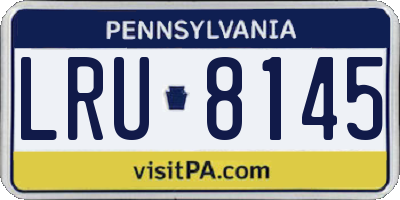 PA license plate LRU8145