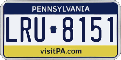 PA license plate LRU8151