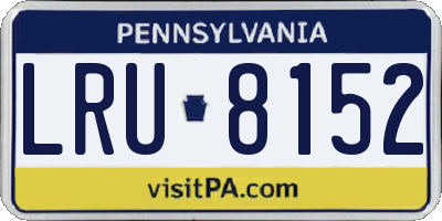 PA license plate LRU8152