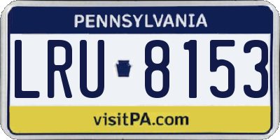 PA license plate LRU8153