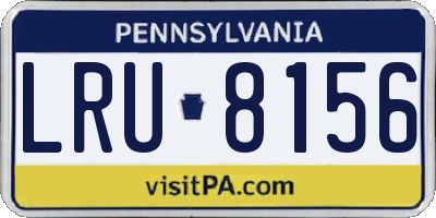 PA license plate LRU8156