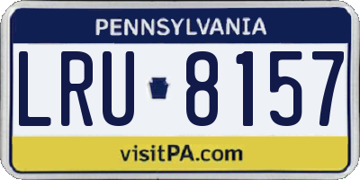 PA license plate LRU8157