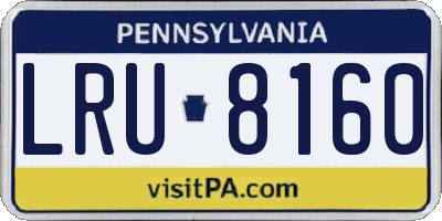 PA license plate LRU8160