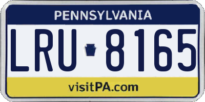 PA license plate LRU8165