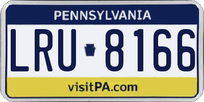PA license plate LRU8166