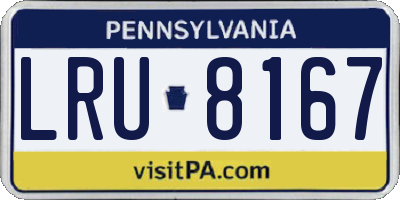 PA license plate LRU8167