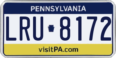 PA license plate LRU8172