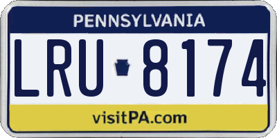 PA license plate LRU8174