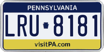 PA license plate LRU8181