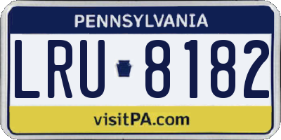 PA license plate LRU8182