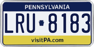 PA license plate LRU8183