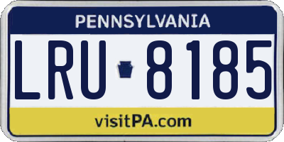 PA license plate LRU8185