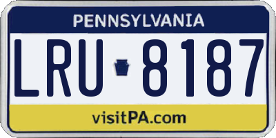 PA license plate LRU8187