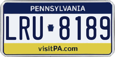 PA license plate LRU8189