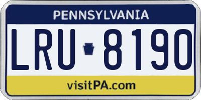 PA license plate LRU8190