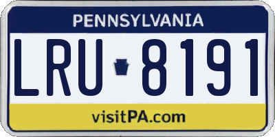 PA license plate LRU8191