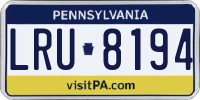 PA license plate LRU8194