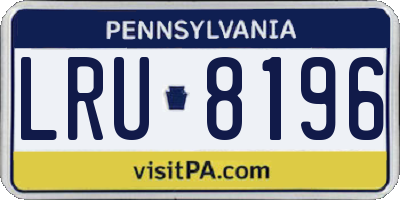 PA license plate LRU8196