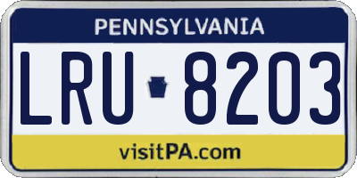 PA license plate LRU8203