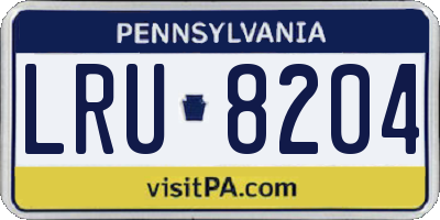 PA license plate LRU8204