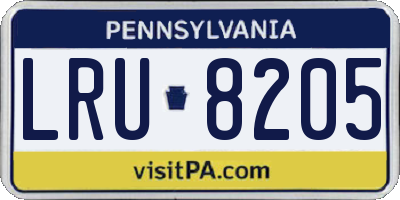 PA license plate LRU8205