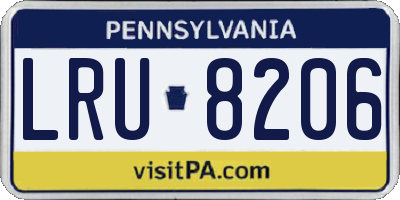 PA license plate LRU8206