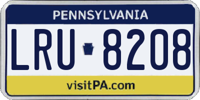 PA license plate LRU8208