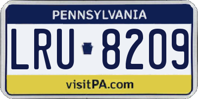 PA license plate LRU8209