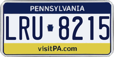 PA license plate LRU8215