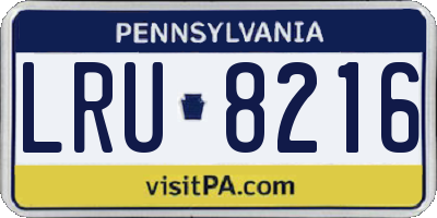 PA license plate LRU8216