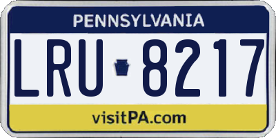 PA license plate LRU8217