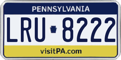 PA license plate LRU8222