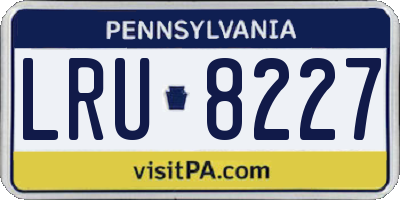 PA license plate LRU8227