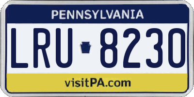 PA license plate LRU8230