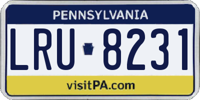 PA license plate LRU8231