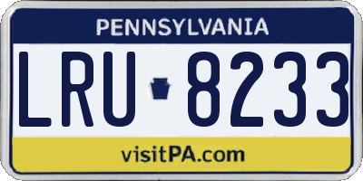 PA license plate LRU8233