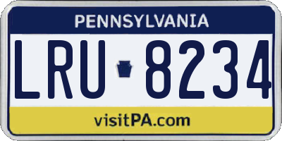 PA license plate LRU8234