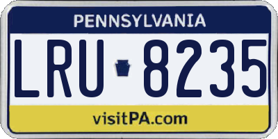 PA license plate LRU8235