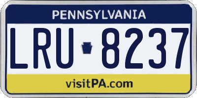 PA license plate LRU8237
