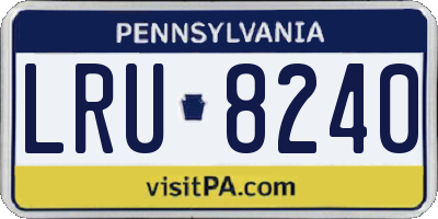 PA license plate LRU8240