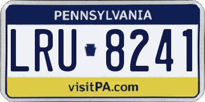 PA license plate LRU8241