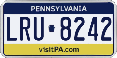 PA license plate LRU8242