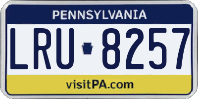 PA license plate LRU8257