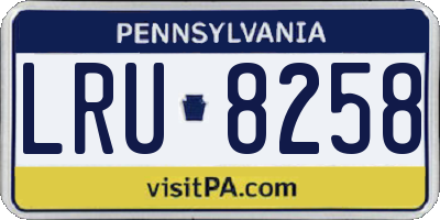 PA license plate LRU8258