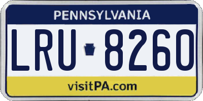 PA license plate LRU8260