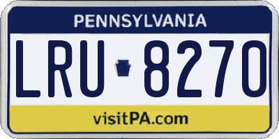 PA license plate LRU8270