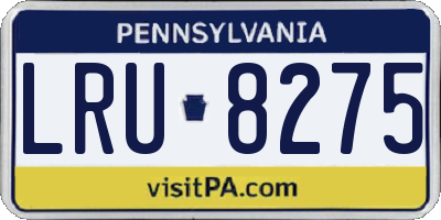 PA license plate LRU8275
