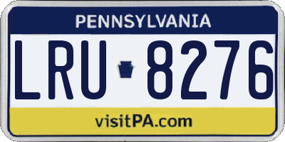 PA license plate LRU8276